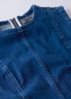 Blue Sleeveless Denim Midi Dress